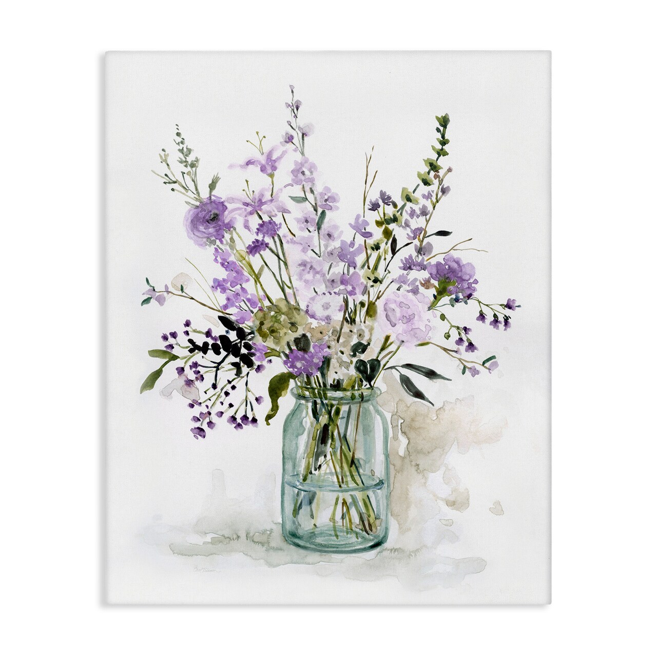 Stupell Industries Traditional Mixed Purple Botanicals Canvas Wall Art